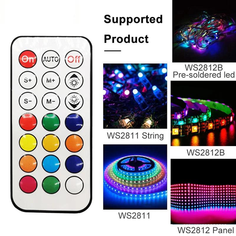 RGB Ʈѷ 21 Ű LED  RF  Ʈѷ, WS2811 WS2812, WS2812B LED Ʈ , 5V 24V 5050 Ʈ  